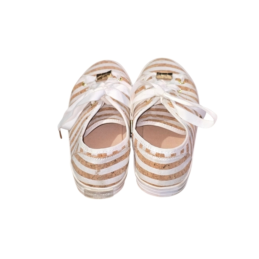 Kate Spade New York Lodero Tan and White Striped Fashion Sneakers 8.5 - Picture 3 of 10